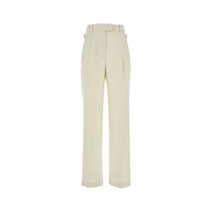 Pt Torino Women White Wool Blend Isabel Pant